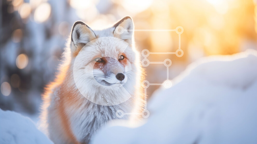 Σετ των 2 Intra Συλλεκτικό Ξύλινο Παζλ Plywood  4mm - Κόκκινη αλεπού στο χιόνι με τα μάτια ορθάνοιχτα Σε Ξύλινο Κουτί - Διαστάσεις: 10x10 cm – 25 κομμάτια