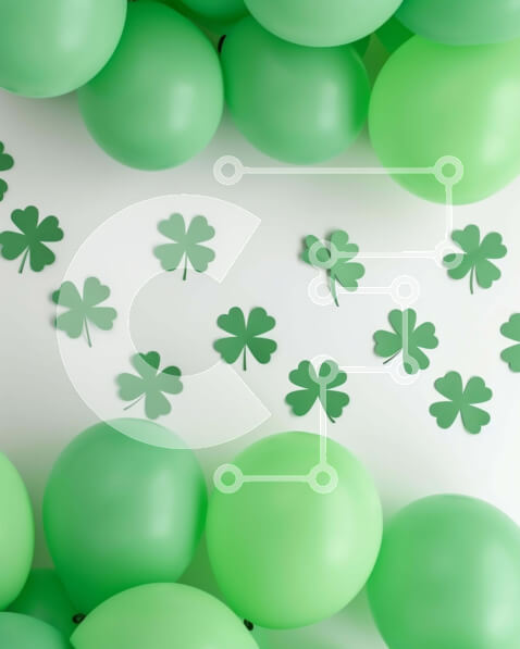 Intra Συλλεκτικό Ξύλινο Παζλ Plywood  4mm - Διακόσμηση με μπαλόνι για την ημέρα του Αγίου Πατρικίου Σε Ξύλινο Κουτί - Διαστάσεις: 10x10 cm – 25 κομμάτια