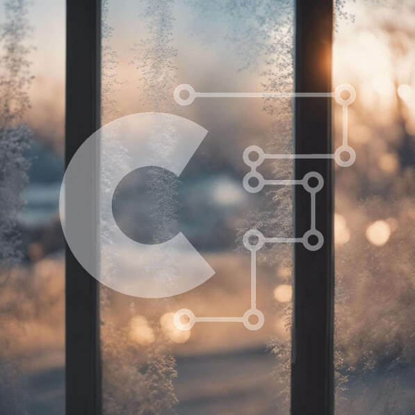 Intra Συλλεκτικό Ξύλινο Παζλ Plywood  4mm - Παγωμένο παράθυρο με το φως του ήλιου και το χιονισμένο τοπίο Σε Ξύλινο Κουτί - Διαστάσεις: 10x10 cm – 25 κομμάτια