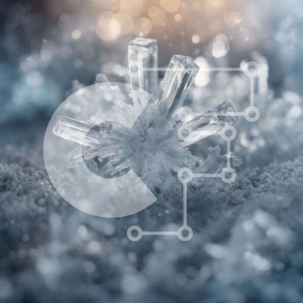 Intra Συλλεκτικό Ξύλινο Παζλ Plywood  4mm - Νιφάδα χιονιού στο χιόνι με φωτισμό Bokeh Σε Ξύλινο Κουτί - Διαστάσεις: 10x10 cm – 25 κομμάτια