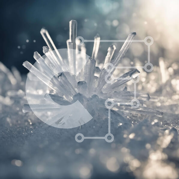 Intra Συλλεκτικό Ξύλινο Παζλ Plywood  4mm - Κοντινό πλάνο μιας παγωμένης νιφάδας χιονιού στο χιόνι Σε Ξύλινο Κουτί - Διαστάσεις: 10x10 cm – 25 κομμάτια