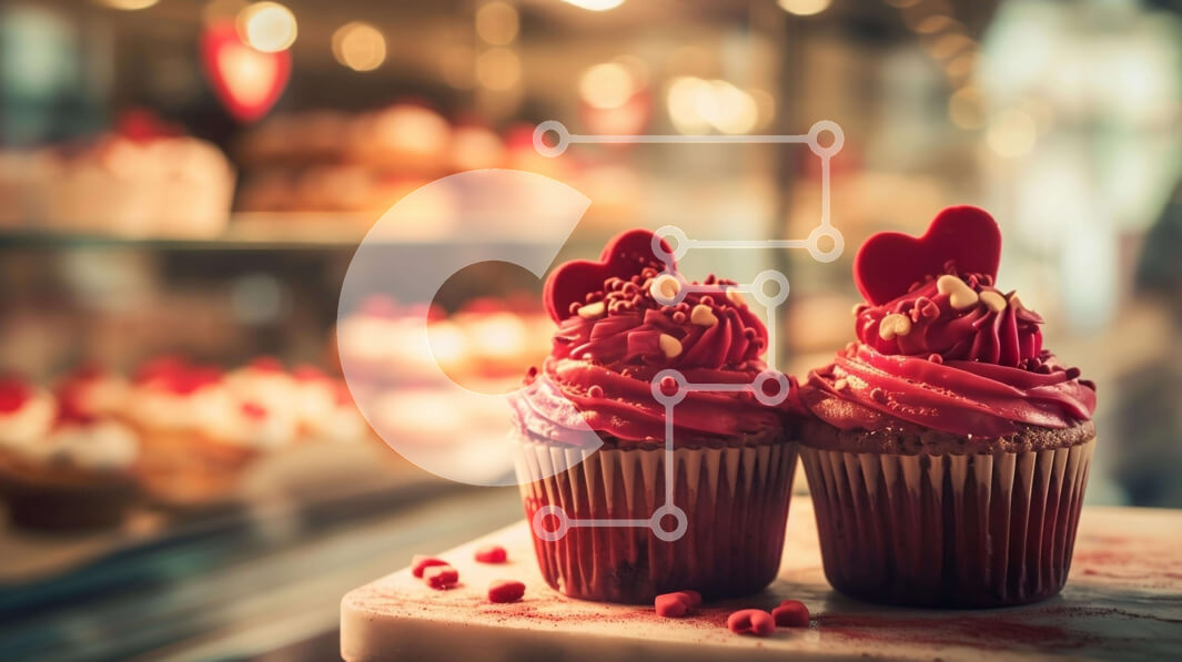 Σετ των 2 Intra Συλλεκτικό Ξύλινο Παζλ Plywood  4mm - Cupcakes με κόκκινο πάγωμα σε ξύλινο τραπέζι Σε Ξύλινο Κουτί - Διαστάσεις: 10x10 cm – 25 κομμάτια