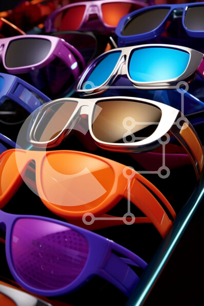 Intra Συλλεκτικό Ξύλινο Παζλ Plywood  4mm - Συλλογή πολύχρωμων γυαλιών ηλίου Σε Ξύλινο Κουτί - Διαστάσεις Puzzle: 10x10 cm – 25 κομμάτια