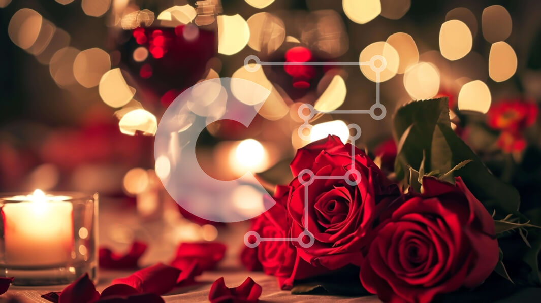 Intra Συλλεκτικό Ξύλινο Παζλ Plywood  4mm - Ρομαντικό τραπέζι με κόκκινα τριαντάφυλλα και κεριά Σε Ξύλινο Κουτί - Διαστάσεις Puzzle: 10x10 cm – 25 κομμάτια