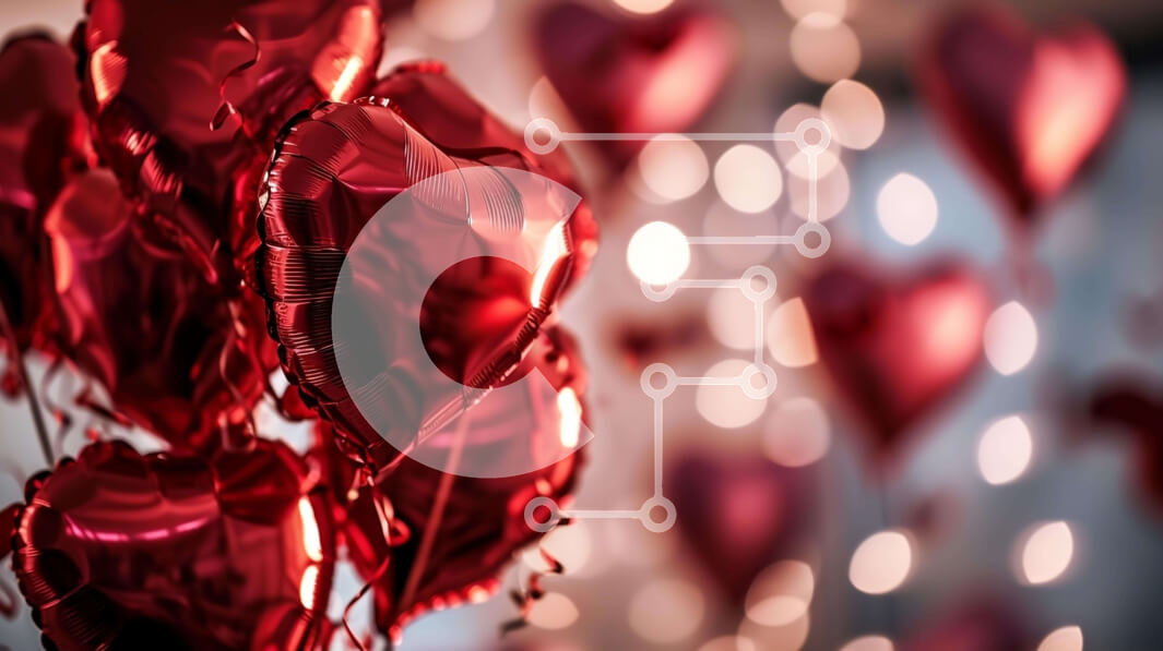 Intra Συλλεκτικό Ξύλινο Παζλ Plywood  4mm - Ρομαντικά μπαλόνια σε σχήμα καρδιάς που επιπλέουν στον αέρα Σε Ξύλινο Κουτί - Διαστάσεις Puzzle: 10x10 cm – 25 κομμάτια