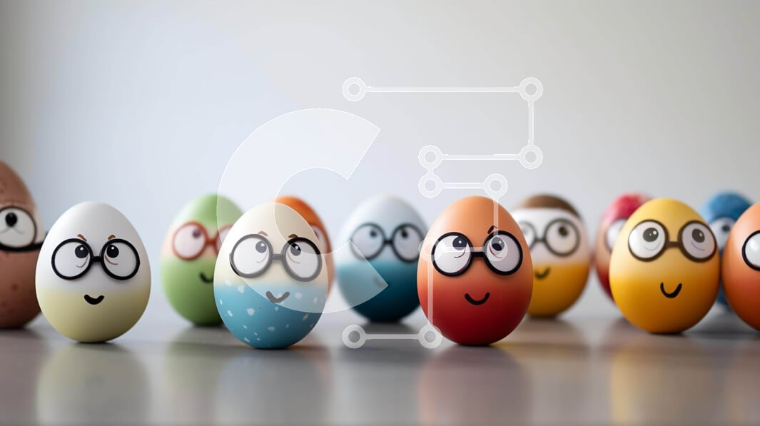 Intra Συλλεκτικό Ξύλινο Παζλ Plywood  4mm - Πολύχρωμα πασχαλινά αυγά με βαμμένα πρόσωπα έτοιμα για γιορτές Σε Ξύλινο Κουτί - Διαστάσεις: 10x10 cm – 25 κομμάτια