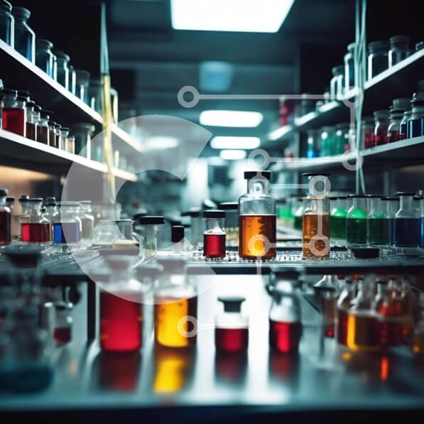 Intra Συλλεκτικό Ξύλινο Παζλ Plywood  4mm - Πολύχρωμο εργαστήριο με ποτήρια και δοχεία Σε Ξύλινο Κουτί - Διαστάσεις Puzzle: 10x10 cm – 25 κομμάτια