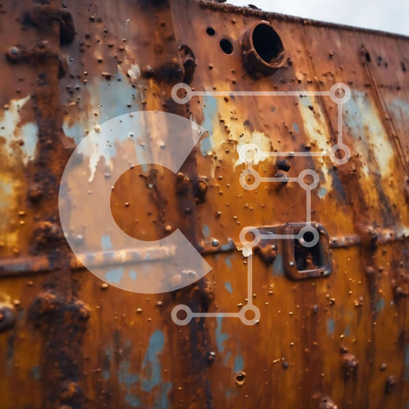 Intra Συλλεκτικό Ξύλινο Παζλ Plywood  4mm - Κοντινό πλάνο της επιφάνειας του σκουριασμένου πλοίου Σε Ξύλινο Κουτί - Διαστάσεις Puzzle: 10x10 cm – 25 κομμάτια