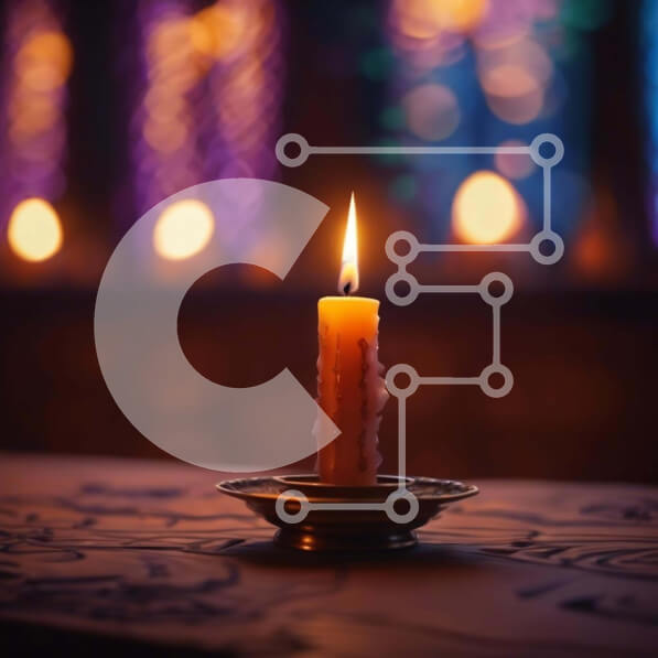 Intra Συλλεκτικό Ξύλινο Παζλ Plywood  4mm - Μονό αναμμένο κερί στο τραπέζι με θολά φώτα φόντου Σε Ξύλινο Κουτί - Διαστάσεις Puzzle: 10x10 cm – 25 κομμάτια