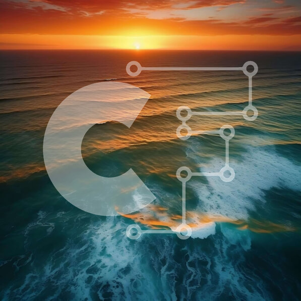 Intra Συλλεκτικό Ξύλινο Παζλ Plywood  4mm - Εναέρια θέα στο ηλιοβασίλεμα των κυμάτων του ωκεανού Σε Ξύλινο Κουτί - Διαστάσεις: 10x10 cm – 25 κομμάτια