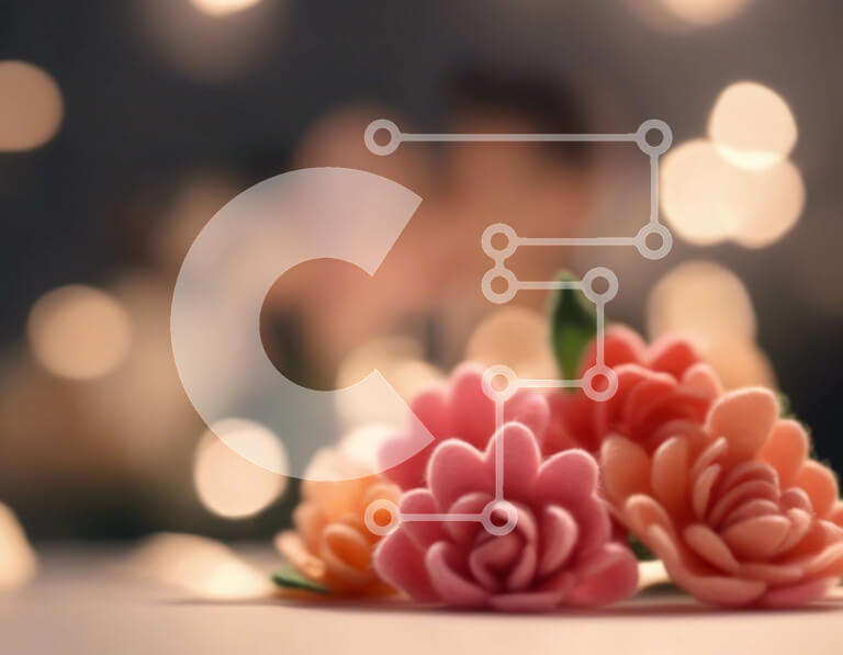 Intra Συλλεκτικό Ξύλινο Παζλ Plywood  4mm - Μπουκέτο με ροζ και πορτοκαλί λουλούδια με χαμογελαστά ειδώλια Σε Ξύλινο Κουτί - Διαστάσεις: 10x10 cm – 25 κομμάτια