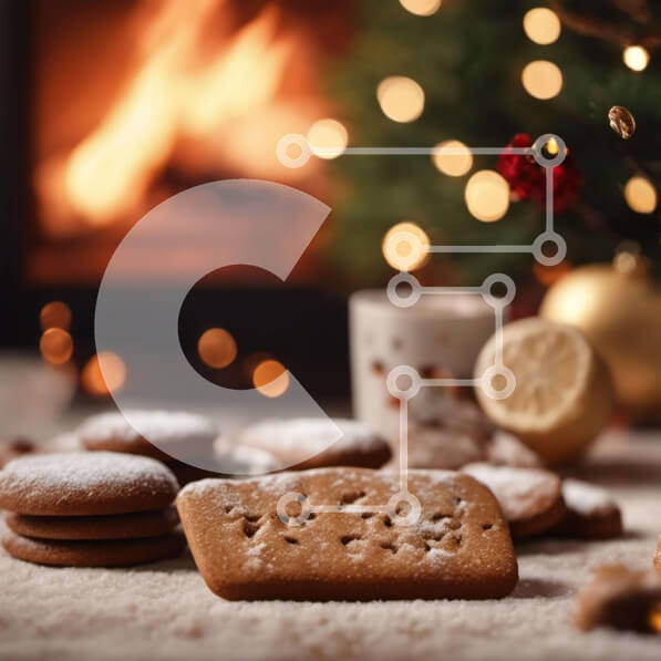 Σετ των 2 Intra Συλλεκτικό Ξύλινο Παζλ Plywood  4mm - Τραπέζι με μπισκότα και φλιτζάνι μια ζεστή χειμωνιάτικη μέρα Σε Ξύλινο Κουτί - Διαστάσεις: 10x10 cm – 25 κομμάτια