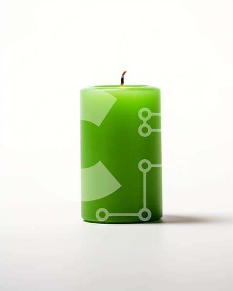 Intra Συλλεκτικό Ξύλινο Παζλ Plywood  4mm - Πράσινο κερί σε άσπρο φόντο Σε Ξύλινο Κουτί - Διαστάσεις: 10x10 cm – 25 κομμάτια