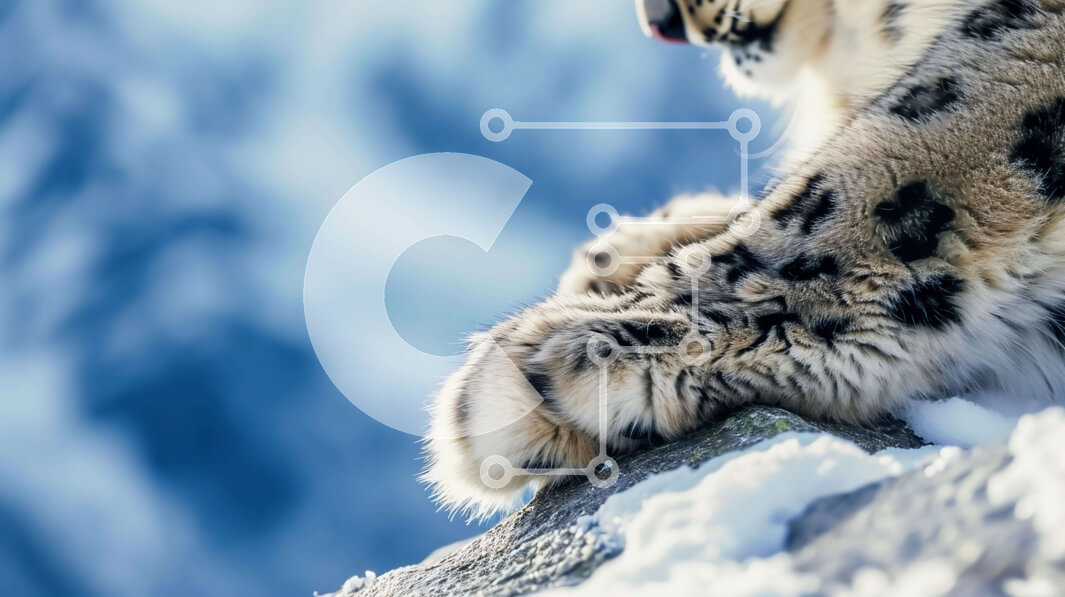 Σετ των 2 Intra Συλλεκτικό Ξύλινο Παζλ Plywood  4mm - Snow Leopard στους Snowy Rocks Σε Ξύλινο Κουτί - Διαστάσεις: 10x10 cm – 25 κομμάτια