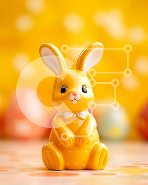 Intra Συλλεκτικό Ξύλινο Παζλ Plywood  4mm - Ειδώλιο λαγουδάκι του Πάσχα και πολύχρωμα αυγά Σε Ξύλινο Κουτί - Διαστάσεις: 10x10 cm – 25 κομμάτια