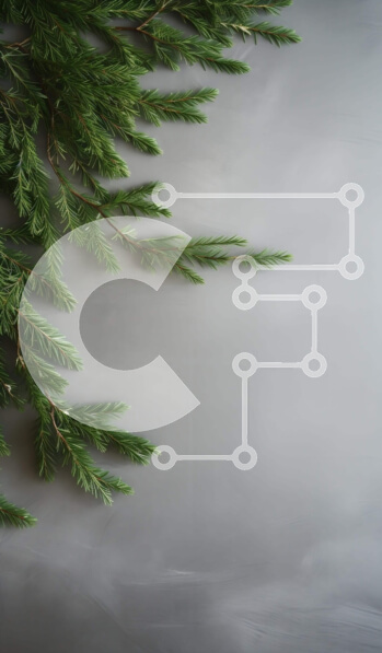 Σετ των 2 Intra Συλλεκτικό Ξύλινο Παζλ Plywood  4mm - Πράσινα φύλλα σε κλαδί δέντρου σε γκρι φόντο Σε Ξύλινο Κουτί - Διαστάσεις: 10x10 cm – 25 κομμάτια