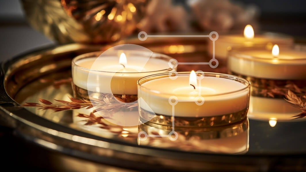 Intra Συλλεκτικό Ξύλινο Παζλ Plywood  4mm - Αναμμένα κεριά στο δίσκο Σε Ξύλινο Κουτί - Διαστάσεις: 10x10 cm – 25 κομμάτια