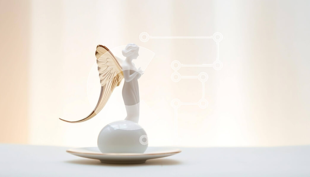 Intra Συλλεκτικό Ξύλινο Παζλ Plywood  4mm - Ειδώλιο Λευκού Αγγέλου σε σχήμα αυγού Σε Ξύλινο Κουτί - Διαστάσεις Puzzle: 10x10 cm – 25 κομμάτια