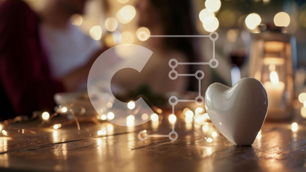 Intra Συλλεκτικό Ξύλινο Παζλ Plywood  4mm - Ρομαντικό δείπνο με βάζο σε σχήμα καρδιάς και κεριά στο φως των κεριών Σε Ξύλινο Κουτί - Διαστάσεις Puzzle: 10x10 cm – 25 κομμάτια