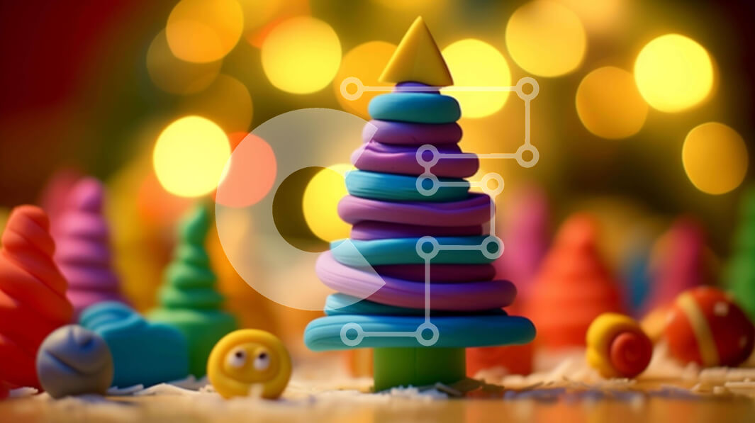 Intra Συλλεκτικό Ξύλινο Παζλ Plywood  4mm - Πολύχρωμο παιχνίδι Χριστουγεννιάτικο δέντρο με μπάλες Σε Ξύλινο Κουτί - Διαστάσεις: 10x10 cm – 25 κομμάτια