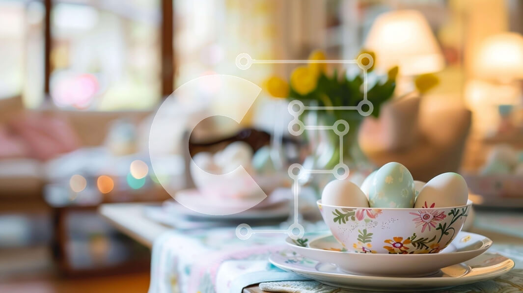 Intra Συλλεκτικό Ξύλινο Παζλ Plywood  4mm - Σετ πασχαλινό τραπέζι με διακοσμητικά αυγά και λουλούδια Σε Ξύλινο Κουτί - Διαστάσεις: 10x10 cm – 25 κομμάτια