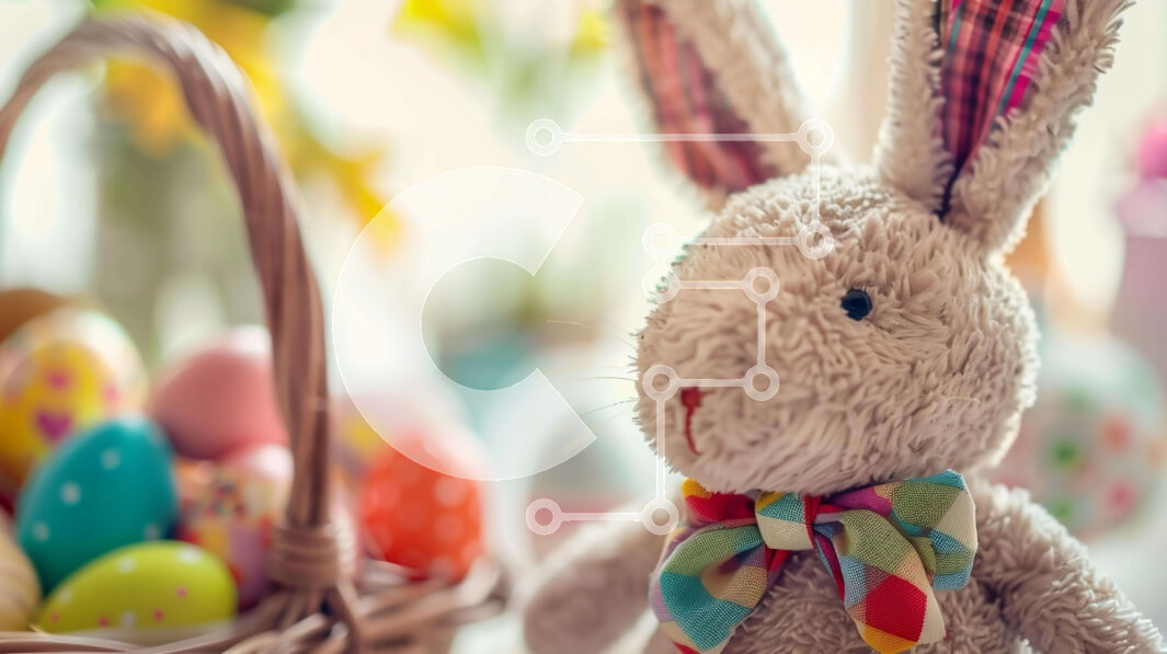 Intra Συλλεκτικό Ξύλινο Παζλ Plywood  4mm - Πασχαλινό λαγουδάκι με πασχαλινό καλάθι και πολύχρωμα αυγά Σε Ξύλινο Κουτί - Διαστάσεις: 10x10 cm – 25 κομμάτια