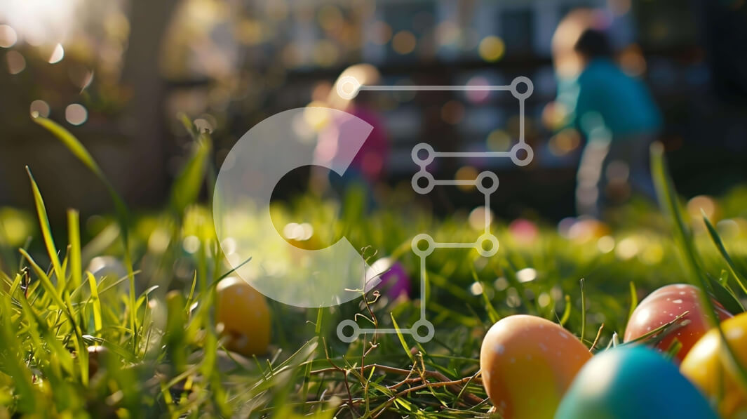 Intra Συλλεκτικό Ξύλινο Παζλ Plywood  4mm - Παιδιά που παίζουν με τα αυγά του Πάσχα στο γρασίδι Σε Ξύλινο Κουτί - Διαστάσεις: 10x10 cm – 25 κομμάτια