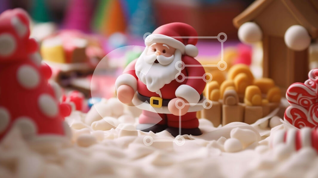 Intra Συλλεκτικό Ξύλινο Παζλ Plywood  4mm - Ειδώλιο Άγιου Βασίλη σε περίτεχνα διακοσμημένο χριστουγεννιάτικο χωριό Σε Ξύλινο Κουτί - Διαστάσεις: 10x10 cm – 25 κομμάτια