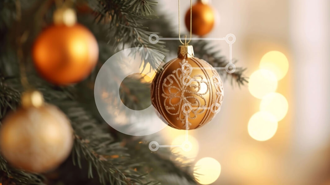 Intra Συλλεκτικό Ξύλινο Παζλ Plywood  4mm - Χρυσά στολίδια χριστουγεννιάτικων δέντρων Σε Ξύλινο Κουτί - Διαστάσεις: 10x10 cm – 25 κομμάτια