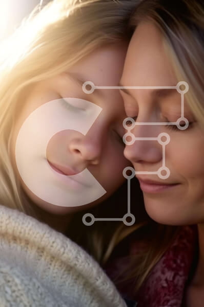 Intra Συλλεκτικό Ξύλινο Παζλ Plywood  4mm - Δύο γυναίκες που αγκαλιάζονται κάτω από μια κουβέρτα Σε Ξύλινο Κουτί - Διαστάσεις Puzzle: 10x10 cm – 25 κομμάτια