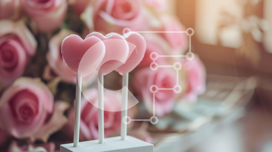 Intra Συλλεκτικό Ξύλινο Παζλ Plywood  4mm - Ρομαντικά γλειφιτζούρια και τριαντάφυλλα για την ημέρα του Αγίου Βαλεντίνου Σε Ξύλινο Κουτί - Διαστάσεις: 10x10 cm – 25 κομμάτια