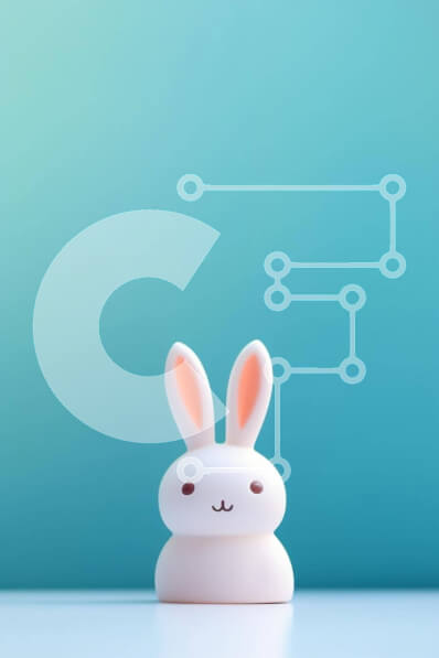 Intra Συλλεκτικό Ξύλινο Παζλ Plywood  4mm - Πασχαλινό παιχνίδι λαγουδάκι σε αφηρημένο μπλε φόντο Σε Ξύλινο Κουτί - Διαστάσεις: 10x10 cm – 25 κομμάτια