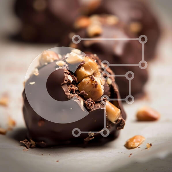 Σετ των 2 Intra Συλλεκτικό Ξύλινο Παζλ Plywood  4mm - Μπάλα σοκολάτας με φιστίκια Σε Ξύλινο Κουτί - Διαστάσεις: 10x10 cm – 25 κομμάτια