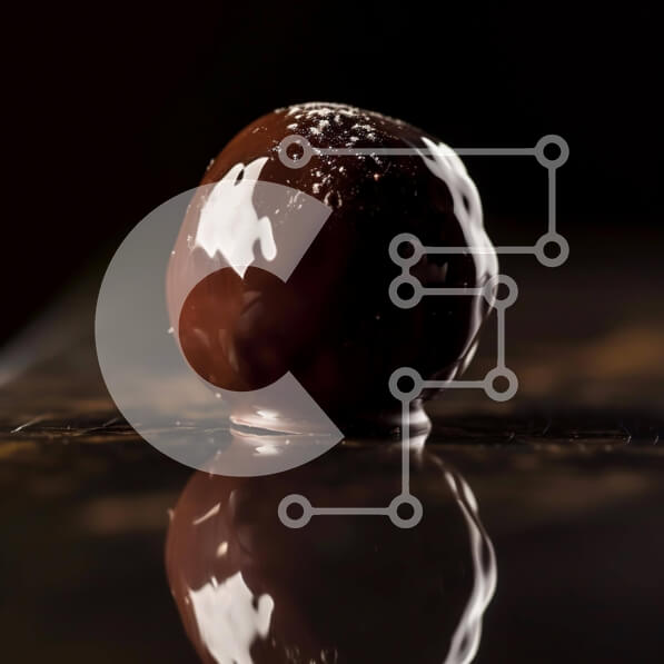 Σετ των 2 Intra Συλλεκτικό Ξύλινο Παζλ Plywood  4mm - Μπάλα μαύρης σοκολάτας σε αδιαφανή επιφάνεια Σε Ξύλινο Κουτί - Διαστάσεις: 10x10 cm – 25 κομμάτια