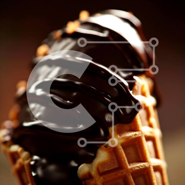 Σετ των 2 Intra Συλλεκτικό Ξύλινο Παζλ Plywood  4mm - Επιδόρπιο με χωνάκι βάφλας με σοκολάτα σε ξύλινη επιφάνεια Σε Ξύλινο Κουτί - Διαστάσεις: 10x10 cm – 25 κομμάτια