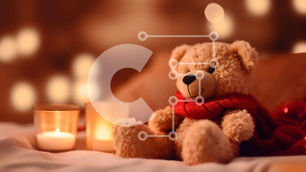 Intra Συλλεκτικό Ξύλινο Παζλ Plywood  4mm - Άνετο αρκουδάκι με κεριά σε κρεβάτι Σε Ξύλινο Κουτί - Διαστάσεις Puzzle: 10x10 cm – 25 κομμάτια