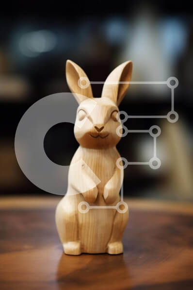 Intra Συλλεκτικό Ξύλινο Παζλ Plywood  4mm - Ξύλινο ειδώλιο λαγουδάκι σε ημιτελές τραπέζι Σε Ξύλινο Κουτί - Διαστάσεις: 10x10 cm – 25 κομμάτια