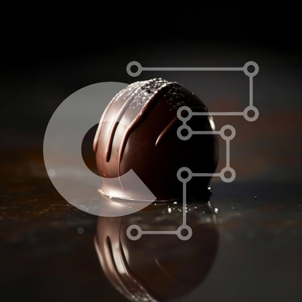 Σετ των 2 Intra Συλλεκτικό Ξύλινο Παζλ Plywood  4mm - Μπάλα μαύρης σοκολάτας στο τραπέζι Σε Ξύλινο Κουτί - Διαστάσεις: 10x10 cm – 25 κομμάτια