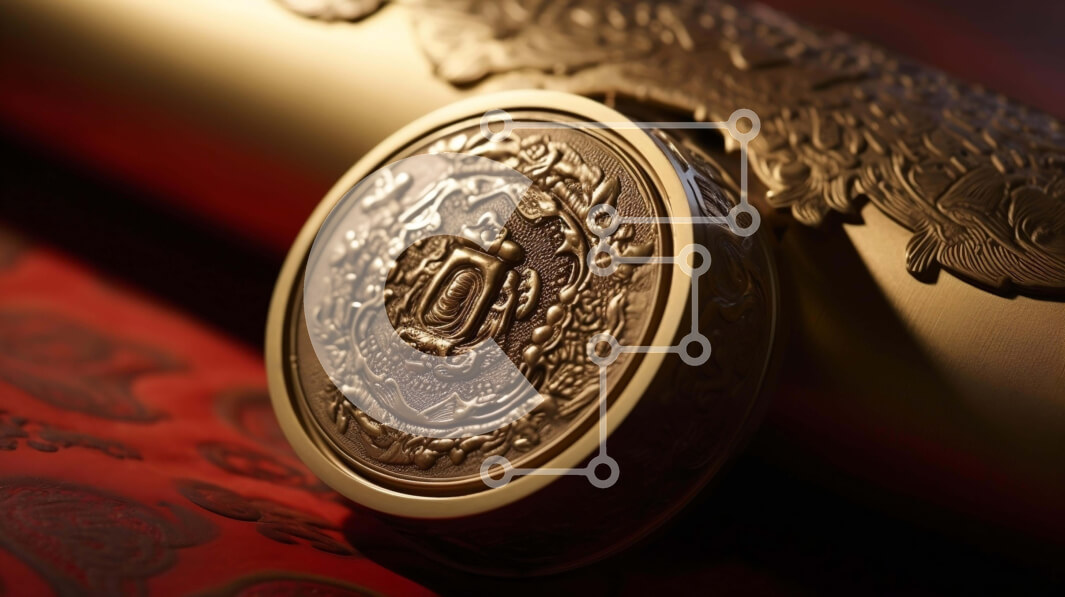 Intra Συλλεκτικό Ξύλινο Παζλ Plywood  4mm - Χρυσό νόμισμα σε περίτεχνη κύλιση με προμήθειες γραφείου Σε Ξύλινο Κουτί - Διαστάσεις: 10x10 cm – 25 κομμάτια