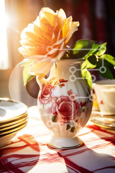 Σετ των 2 Intra Συλλεκτικό Ξύλινο Παζλ Plywood  4mm - Τραπεζομάντιλο με σχέδιο σκακιέρας με κόκκινο και κίτρινο σχέδιο Σε Ξύλινο Κουτί - Διαστάσεις: 10x10 cm – 25 κομμάτια