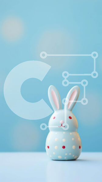 Intra Συλλεκτικό Ξύλινο Παζλ Plywood  4mm - Μπλε κεραμικό ειδώλιο λαγουδάκι στο τραπέζι με αφηρημένο φόντο του ουρανού Σε Ξύλινο Κουτί - Διαστάσεις: 10x10 cm – 25 κομμάτια