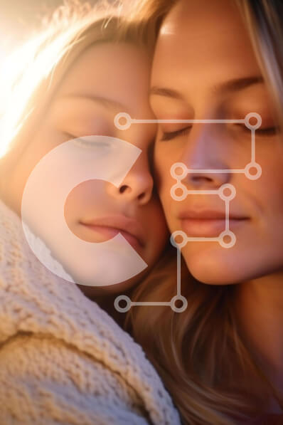 Intra Συλλεκτικό Ξύλινο Παζλ Plywood  4mm - Δύο γυναίκες αγκαλιάζονται και κοιμούνται μαζί Σε Ξύλινο Κουτί - Διαστάσεις Puzzle: 10x10 cm – 25 κομμάτια