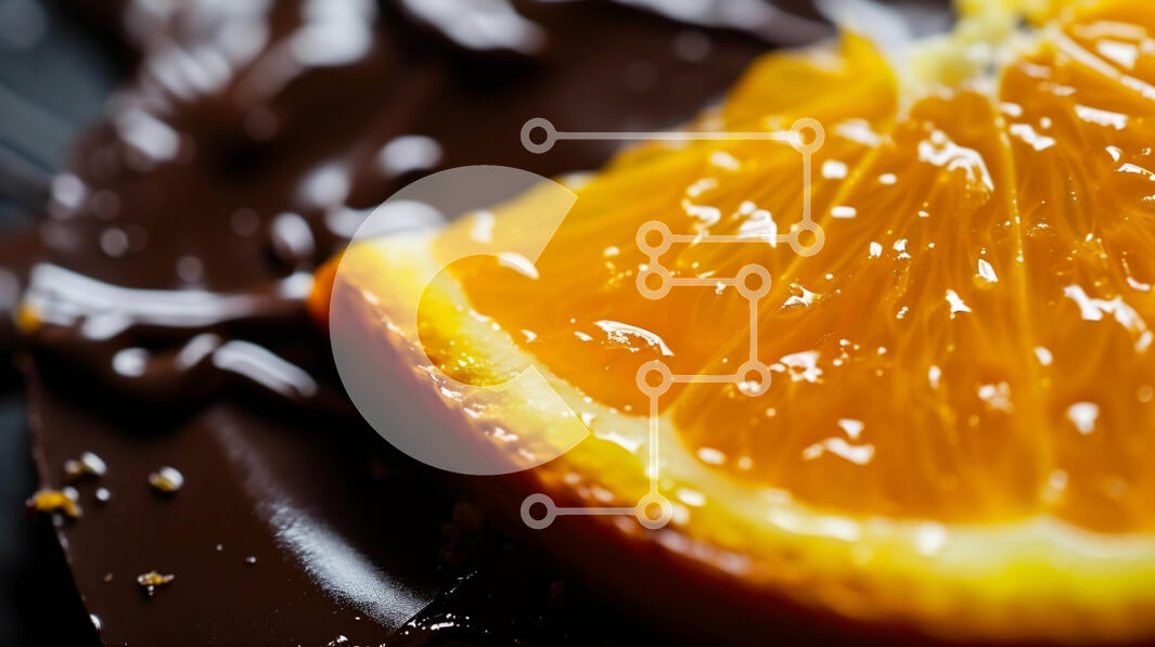 Σετ των 2 Intra Συλλεκτικό Ξύλινο Παζλ Plywood  4mm - Φέτα πορτοκαλιού καλυμμένη με σοκολάτα σε ημιτελές κέικ Σε Ξύλινο Κουτί - Διαστάσεις: 10x10 cm – 25 κομμάτια