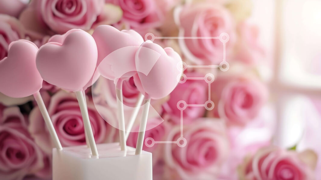 Intra Συλλεκτικό Ξύλινο Παζλ Plywood  4mm - Γλειφιτζούρια σε σχήμα καρδιάς σε βάζο με ροζ τριαντάφυλλα Σε Ξύλινο Κουτί - Διαστάσεις: 10x10 cm – 25 κομμάτια