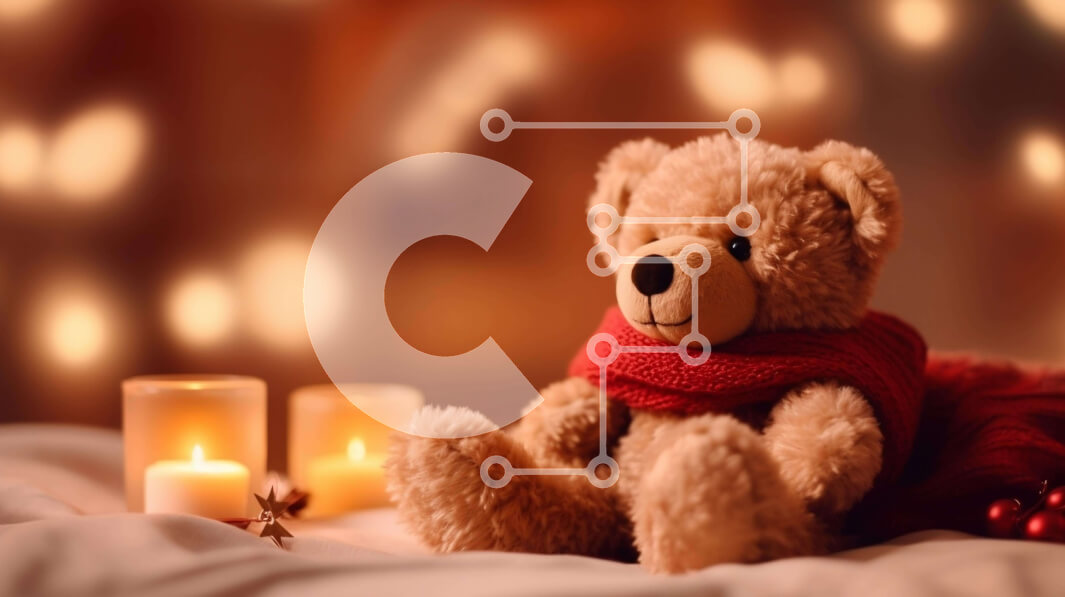 Intra Συλλεκτικό Ξύλινο Παζλ Plywood  4mm - Αρκουδάκι με κεριά και φώτα Σε Ξύλινο Κουτί - Διαστάσεις Puzzle: 10x10 cm – 25 κομμάτια