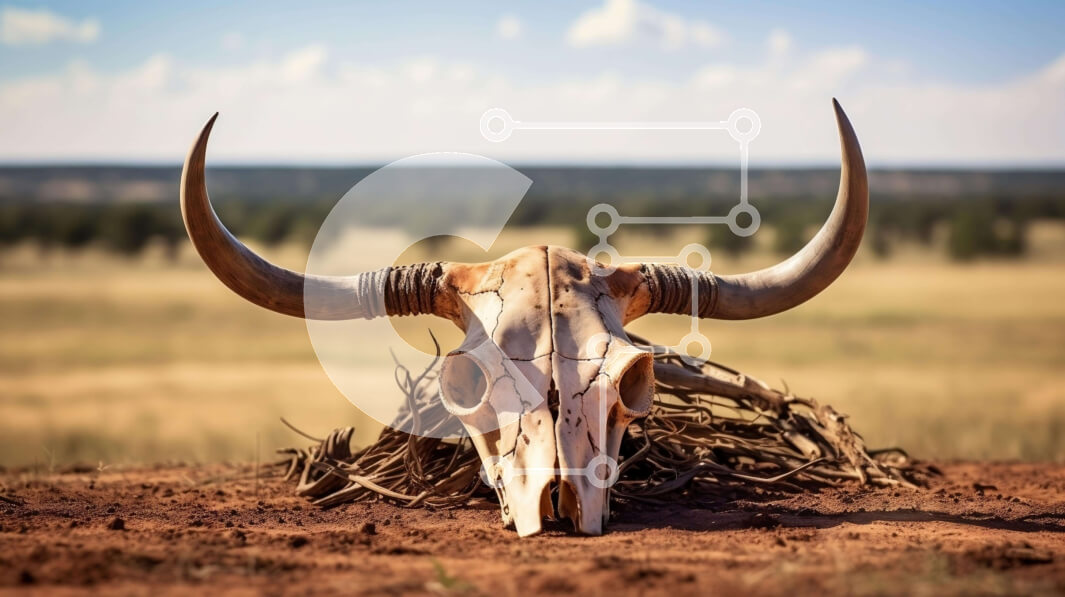 Intra Συλλεκτικό Ξύλινο Παζλ Plywood  4mm - Κρανίο Ταύρου με μεγάλα κέρατα Σε Ξύλινο Κουτί - Διαστάσεις: 10x10 cm – 25 κομμάτια