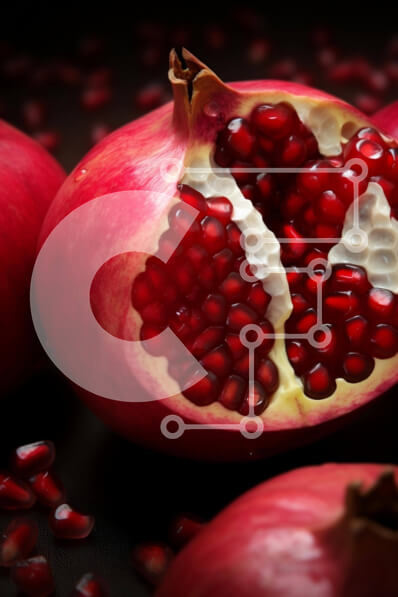 Σετ των 2 Intra Συλλεκτικό Ξύλινο Παζλ Plywood  4mm - Ρόδια σε μαύρο φόντο με κόκκινους σπόρους Σε Ξύλινο Κουτί - Διαστάσεις: 10x10 cm – 25 κομμάτια