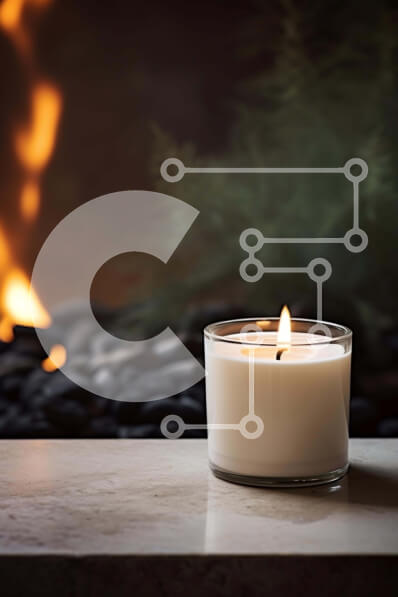 Intra Συλλεκτικό Ξύλινο Παζλ Plywood  4mm - Αναμμένο κερί σε πέτρινη επιφάνεια Σε Ξύλινο Κουτί - Διαστάσεις Puzzle: 10x10 cm – 25 κομμάτια