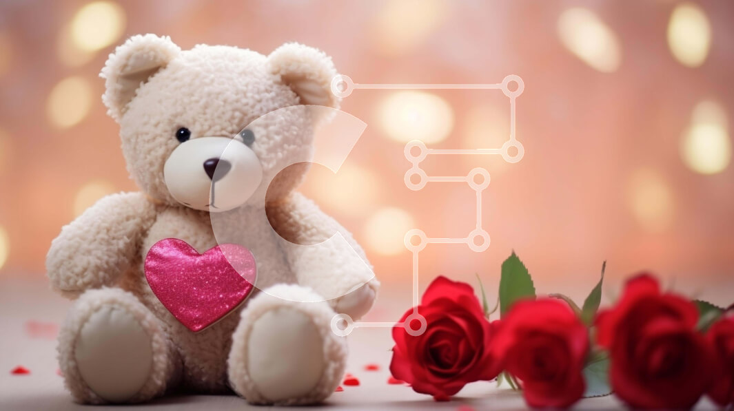 Intra Συλλεκτικό Ξύλινο Παζλ Plywood  4mm - Αρκουδάκι με τριαντάφυλλα Σε Ξύλινο Κουτί - Διαστάσεις Puzzle: 10x10 cm – 25 κομμάτια