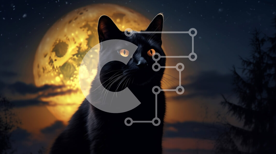 Intra Συλλεκτικό Ξύλινο Παζλ Plywood  4mm - Μυστηριώδης και μαγευτική εικόνα μιας μαύρης γάτας και της πανσέληνου Σε Ξύλινο Κουτί - Διαστάσεις: 10x10 cm – 25 κομμάτια